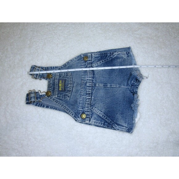 Vintage OshKosh B'Gosh Overalls Vestbak Genuine Shorts Denim Baby 3-6M USA - Picture 9 of 11